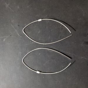 Silver Tone Hoop Style Threader Statement Earrings